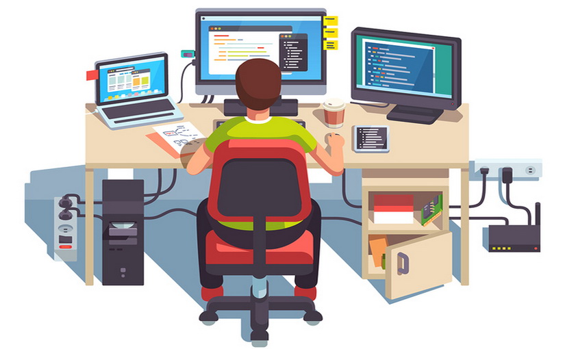 picture: programmer is working