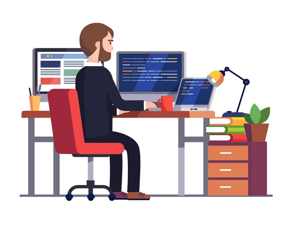 picture: programmer is working